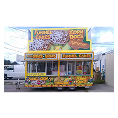Food trailer wrap designed and installed by Custom Graphics and Signs