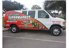 Full van wrap designed by Custom Graphics and Signs