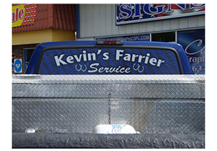 Rear window perforation designed by Custom Graphics and Signs