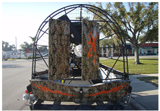 Air boat wrap rear view by Custom Graphics and Signs